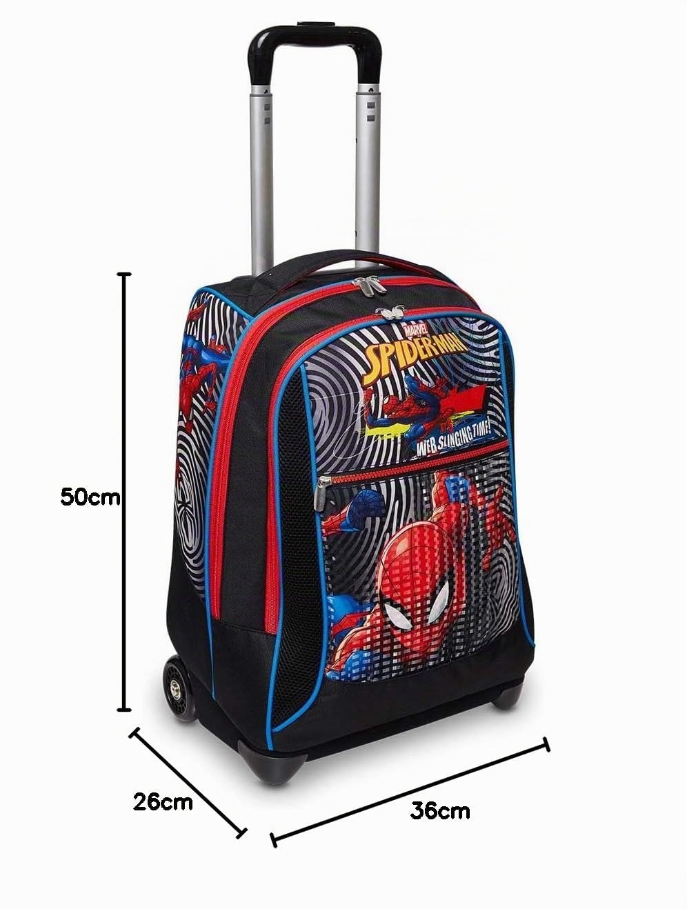 SPIDER-MAN Zaino Trolley Bambini e Ragazzi, Multicolore, 36,5 x 50 x 26 cm