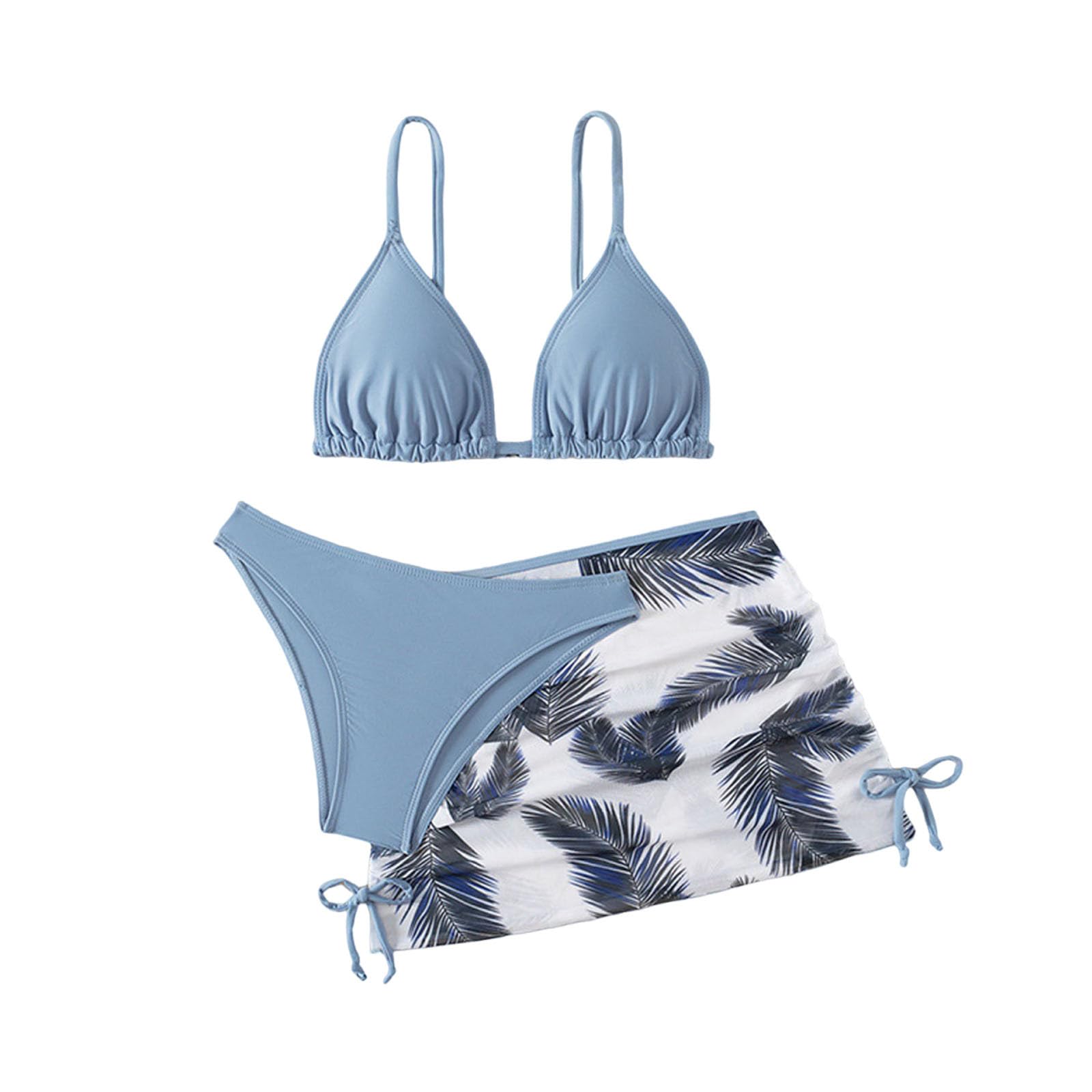 XINYUNZU Mädchen Badeanzug 3-Teilig Bikini mit Rock Set Blumen Bademode Sommer Schwimmanzug Badebekleidung Kinder und Teenager Badeanzüge für 8-15 Jahre