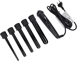 Conjunto de modelador de cachos 5 em 1, conjunto de modelador de cachos intercambiável de 100-240V para uso doméstico para todos os tipos de cabelo Plugue UE