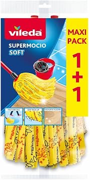 Vileda SuperMocio Soft Mop Replacement Head 30% Microfibre Pack of 2