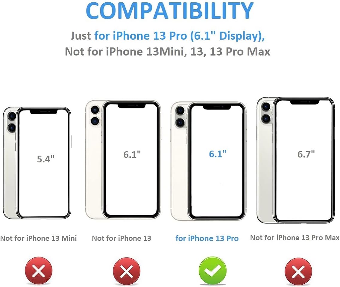 ONETOP Compatible with Magsafe for iPhone 13 Pro Wallet Case with Card Holder, PU Leather Kickstand RFID Blocking Case, Double Magnetic Clasp and Durable Shockproof Cover 6.1 Inch (Brown) - Image 2