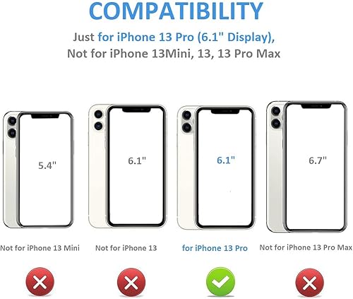 Miniatura 2 de ONETOP Funda tipo cartera compatible con iPhone 13 Pro con soporte para tarjetas, funda de piel sintética con ranuras para tarjetas, doble cierre