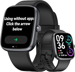 Senior-Friendly Pedometer Watch, Step Counter, No App or Phone Required | Privacy-Focused, Big Font display, IP68 Water Resistance, 7 Days Battery, Alarm, Heart Rate, SpO2 Monitor, Sleep Monitor