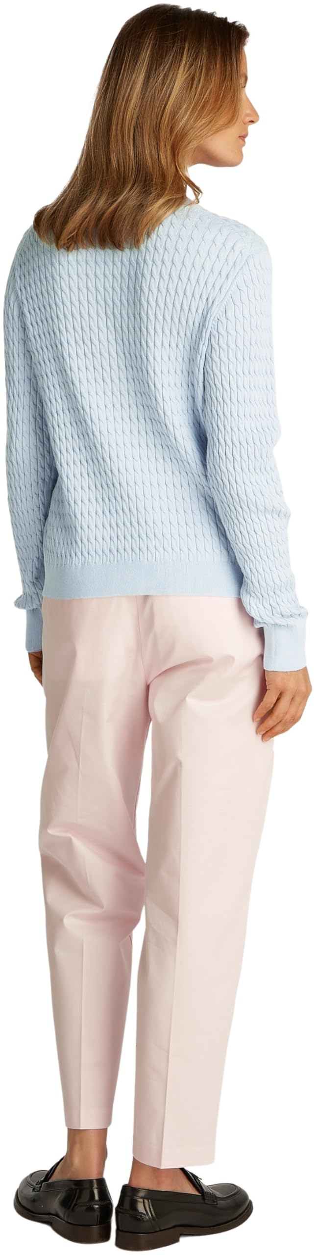 Tommy Hilfiger Women’s Fine Cable Knit Jumper, Blue (Breezy Blue), XL