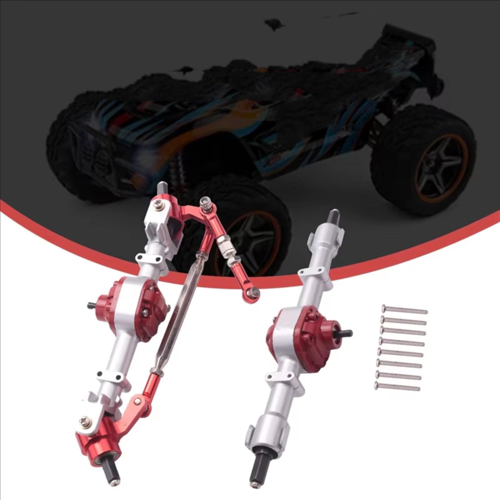Compatible con MN D90 D91 D96 D99S MN90 MN96 MN99 para MN99S 1/12 RC Cars Piezas De Actualización Ejes Completos Delanteros Y Traseros Metal Piezas