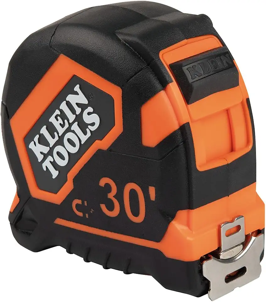 Klein Tools 9230 Tape Measure, Heavy-Duty Measuring Tape with 30-Foot Double-Hook Double-Sided Nylon Reinforced Blade, with Metal Belt Clip