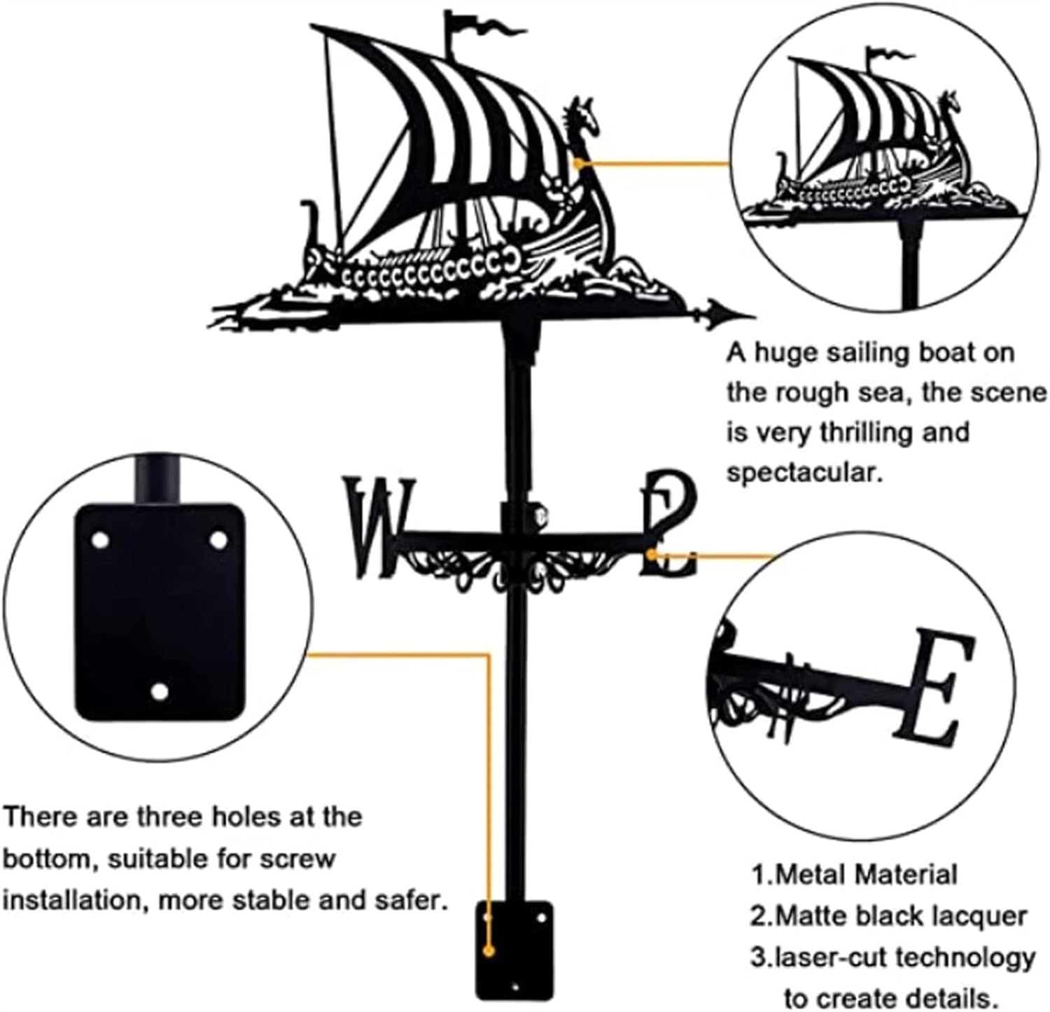 Weathervane Weather Vane Efficient Wind Tracking with Our Weathervane, Perfect for Agriculture, Fishing and Outdoor Activities