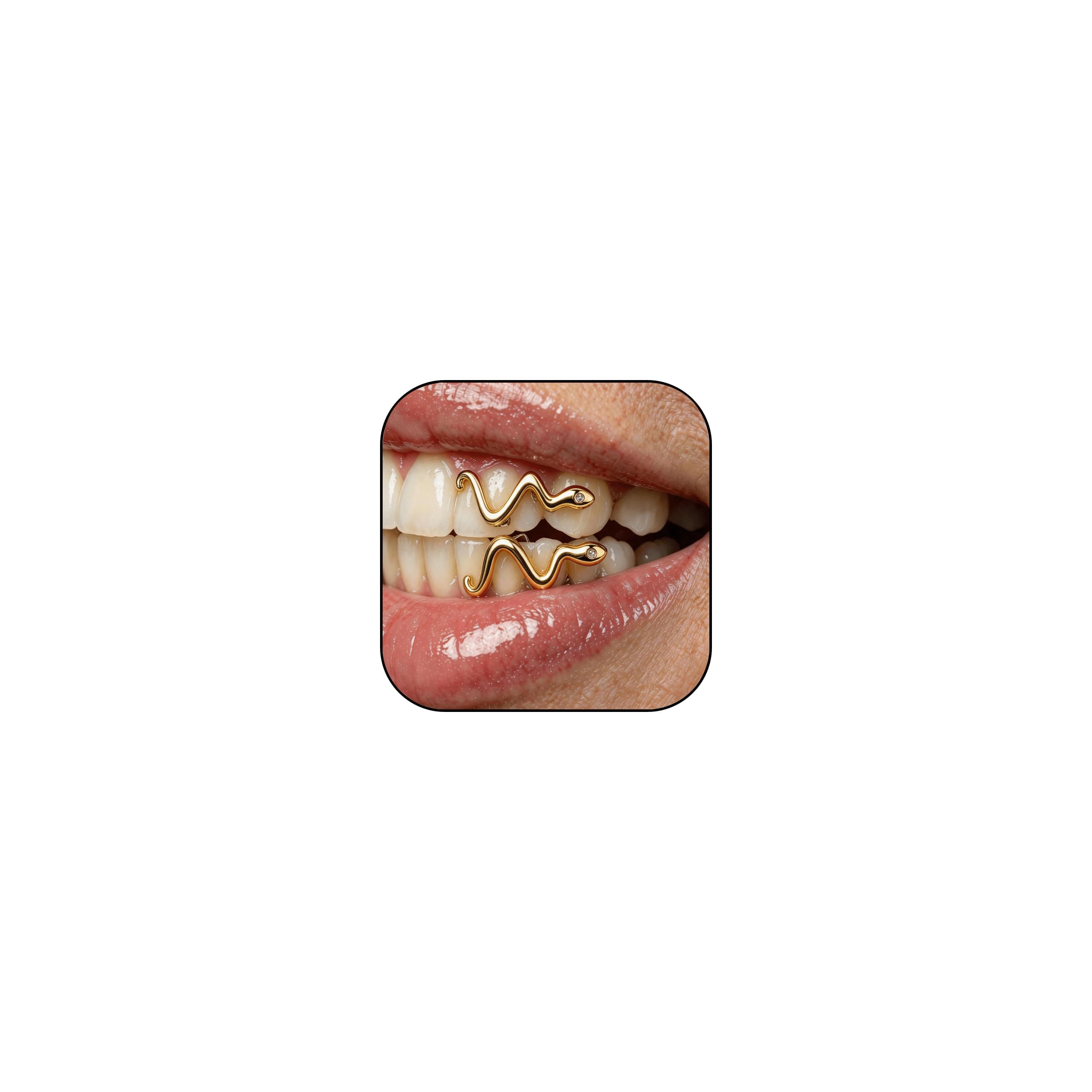 Gold Grills for Your Teeth Grillz for Men Women Snake Grillz Teeth Cap Hip Hop Tooth Grills for Rapper Halloween Cosplay Party Jewelry, M, Copper, No Gemstone