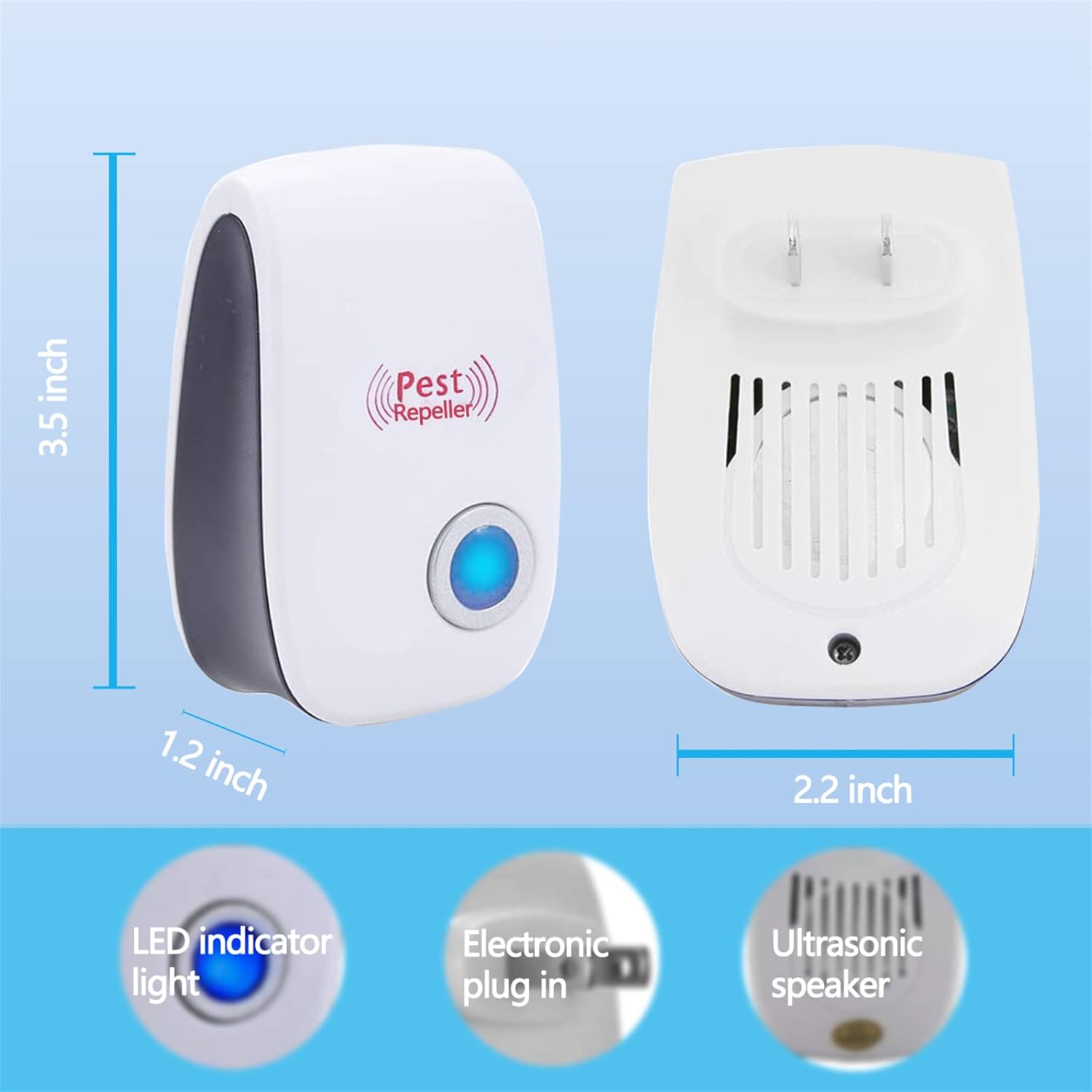 Bocianelli Ultrasonic Pest Repeller Indoor, Electronic Pest Control Plug in Mouse Roach Insect Repellent Home Kitchen Garage 6 Pack : Electronics