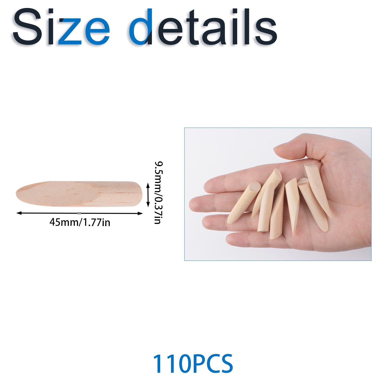 INCREWAY 110 PCS Wooden Pocket Hole Plug Pocket Hole Jig Solid Wood Stopper Slant Hole Caps Wood Working Tool Accessories for Furniture Decoration
