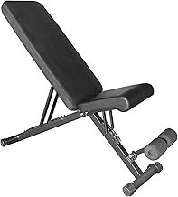 BARWING Adjustable Training Bench, 4-Way Incline Bench, Foldable, Decline Bench, Flat Bench, Angle Adjustment, Easy Storage, Adjustable Bench Press, Muscle Training