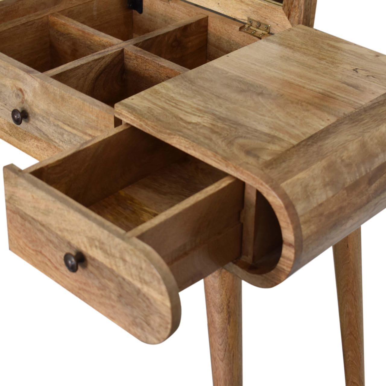 Stylish Oak Round Dressing Table for a Cozy Home, Functional Design, Perfect Addition to Any Room, 43.3 Inch