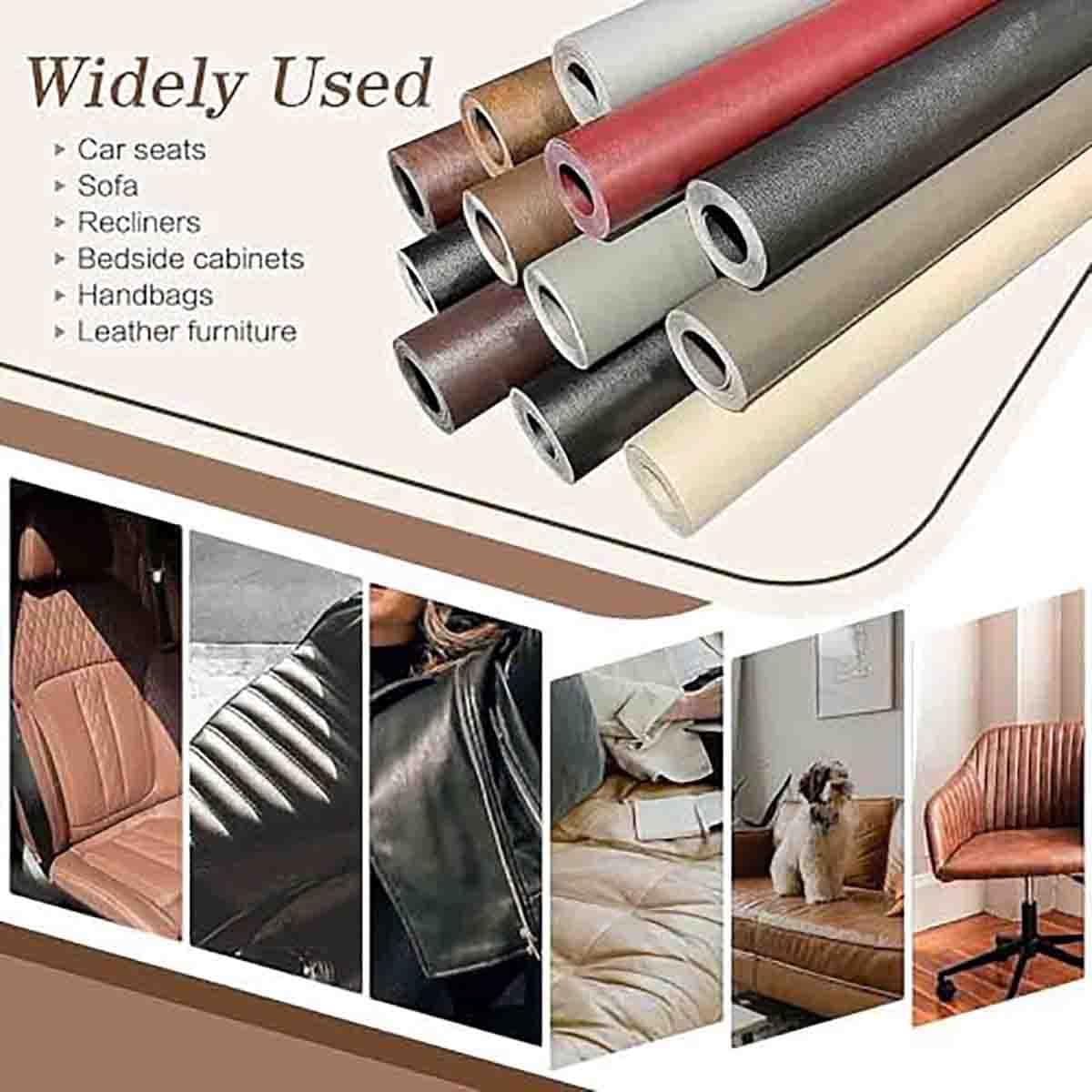 Nastro Adesivo for riparazioni in PU Autoadesivo | Kit di riparazione in vinile spesso 0,8 mm(Red,18x39 in)