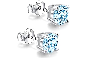925 Sterling Silver Round-Cut Diamond Stud Earrings