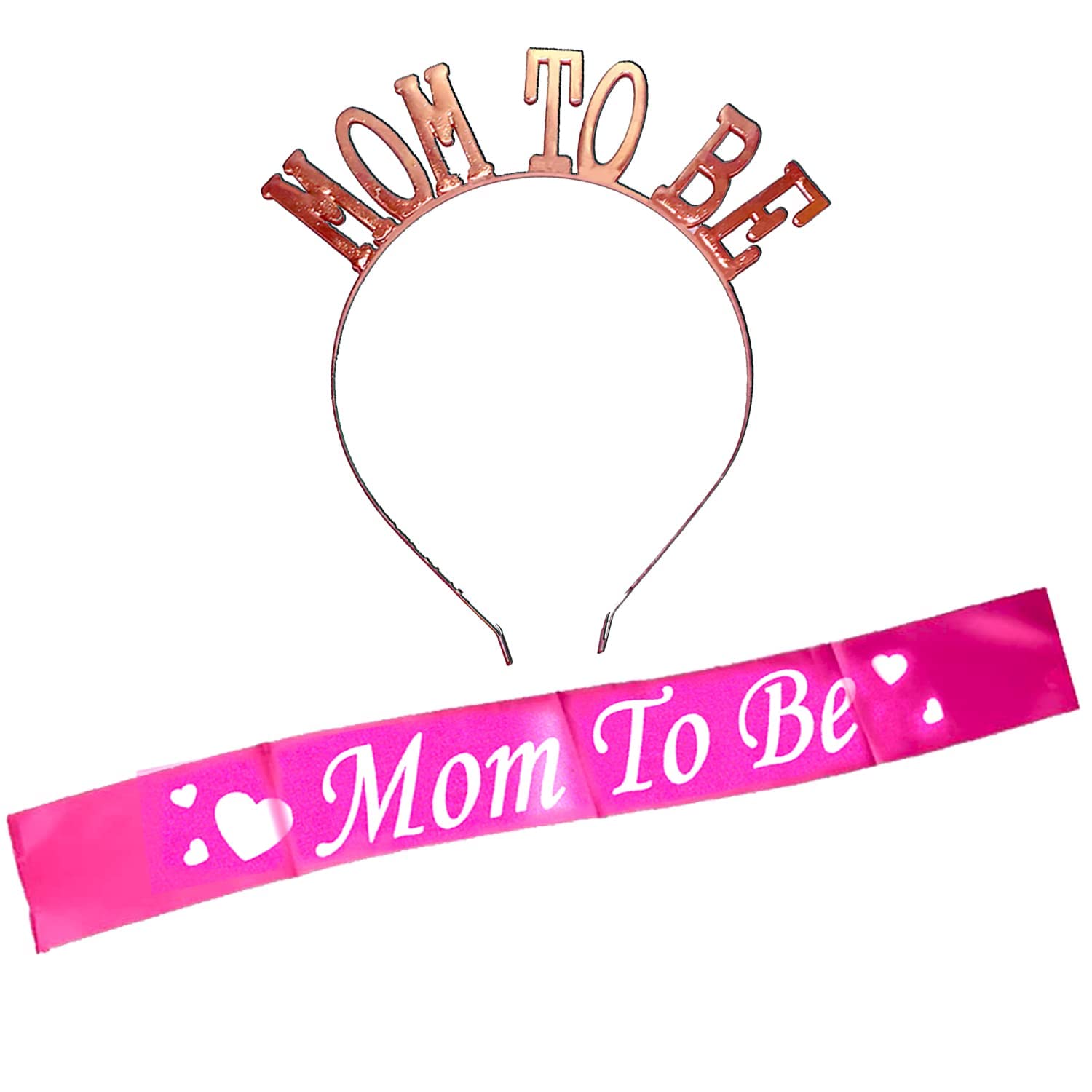 Propsicle Baby Shower Theme Satin Material Pink Mom to Be Sash & Rose Gold Mom to Be Crown for Maternity Shoot Mom Sash & Tiara Maternity Photo Shoot Items - Pack of 2 (B09KJMQ8N9) Amazon Price History, Amazon Price Tracker