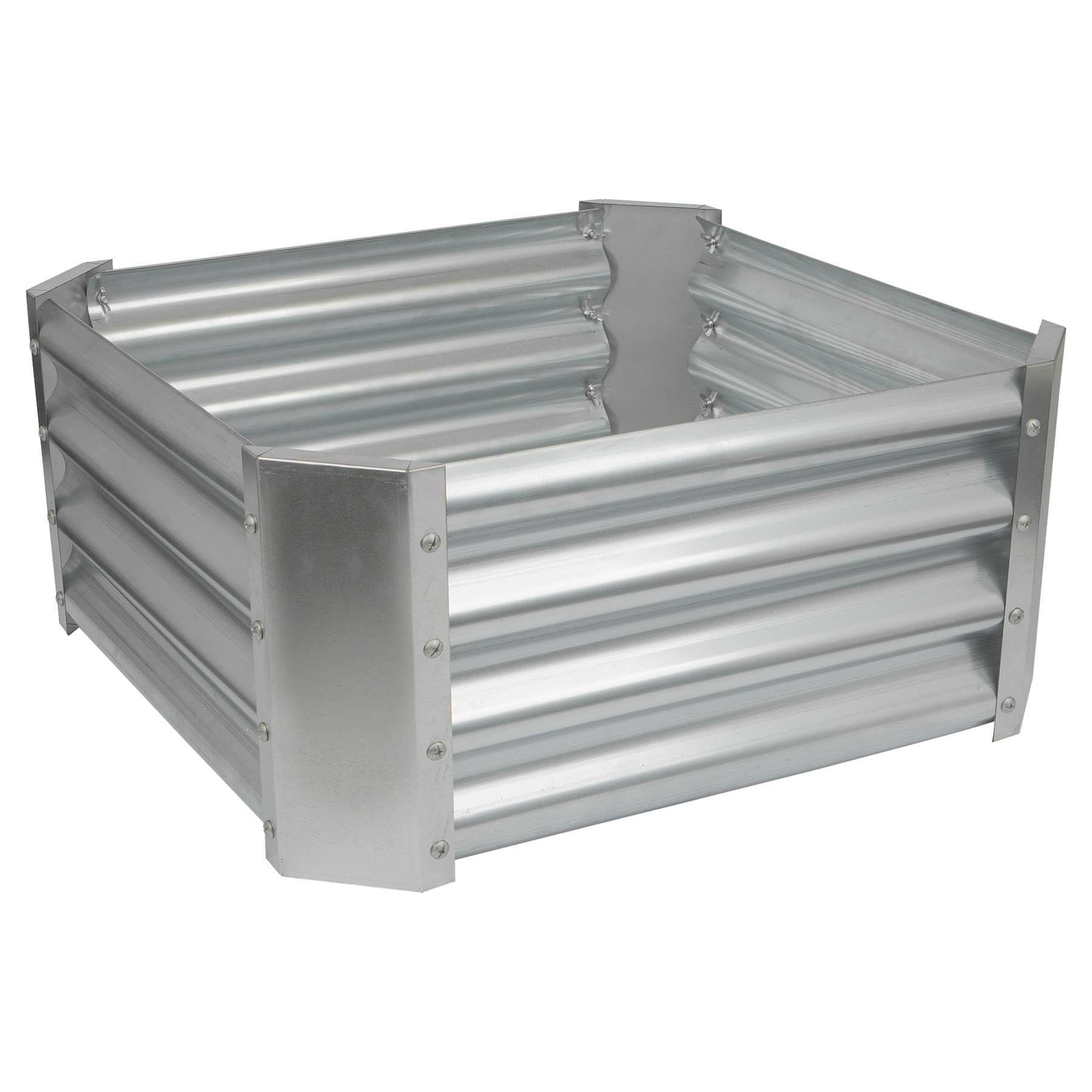 Harbour Housewares Galvanised Steel Raised Garden Bed - 60cm x 60cm - Silver