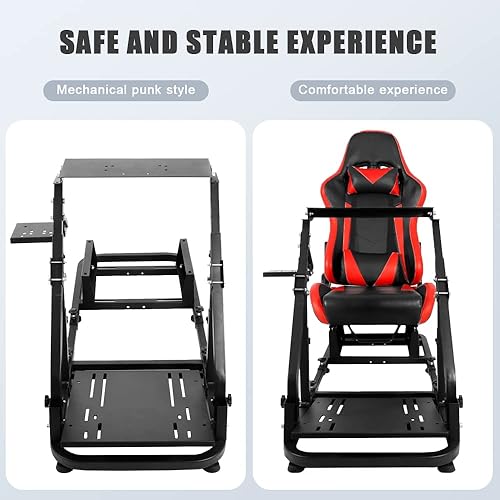 Miniatura 8 de Marada Racing Simulator Cockpit,Tilt-Adjustable Steering Wheel Stand with Red Seat fit Logitech G25 G27 G29 G920 Thrustmaster T300RS T150 PS4 Xbox