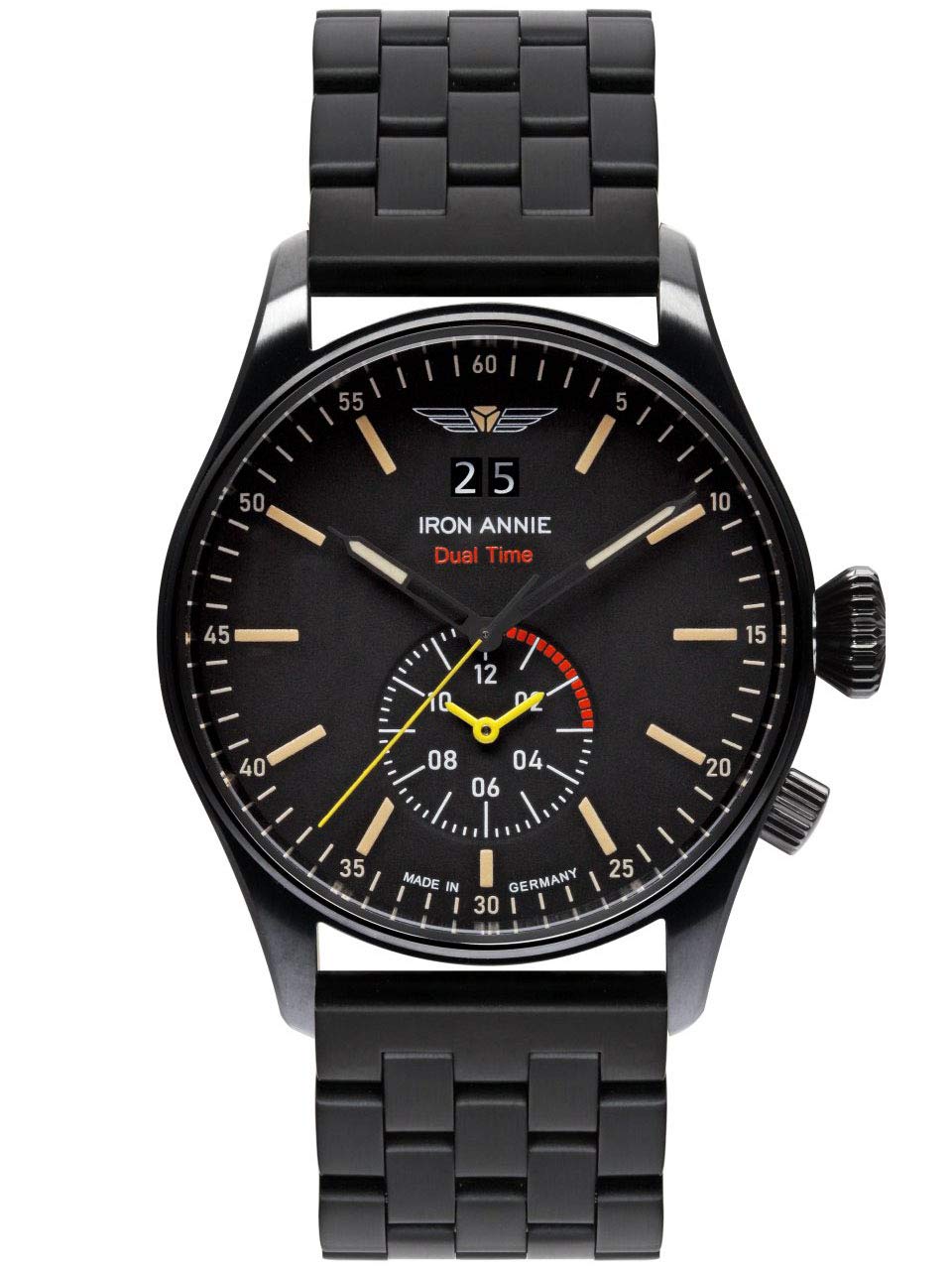 Iron Annie Herrenuhr Serie Flight Control GMT Zweite Zeitzone Großdatum Big Date 5144 mit Lederband oder Edelstahlband