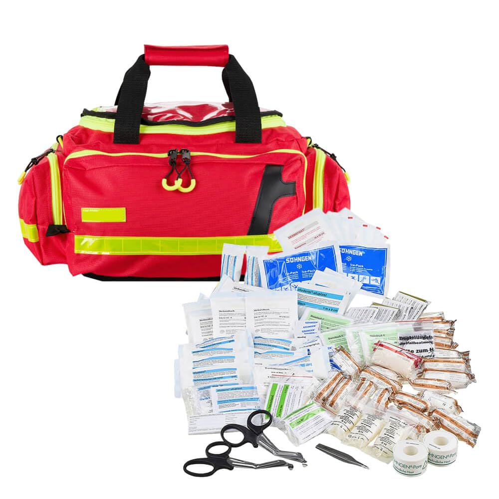 Erste Hilfe Tasche First Responder PROFI, mit Rettungsdienstfüllung DIN 14142 aus Kunststoff, Art.-Nr. 41018 | Erste Hilfe Tasche | Sanitätstasche | Notfalltasche