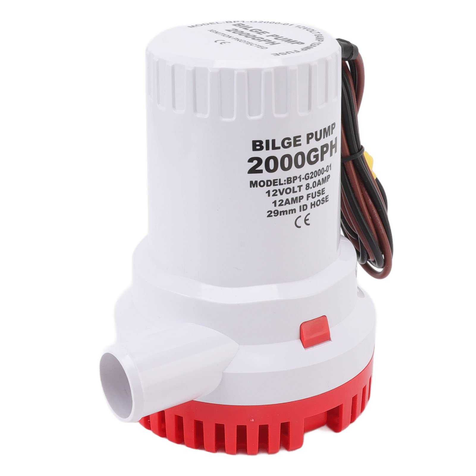 Generic Bomba de Achique Bomba de Agua Sumergible 45m³/h Flujo 2000 GPH con Motor Refrigerado por Agua Funcionamiento Silencioso para Estanque Piscina Marino RV Spa (12V)
