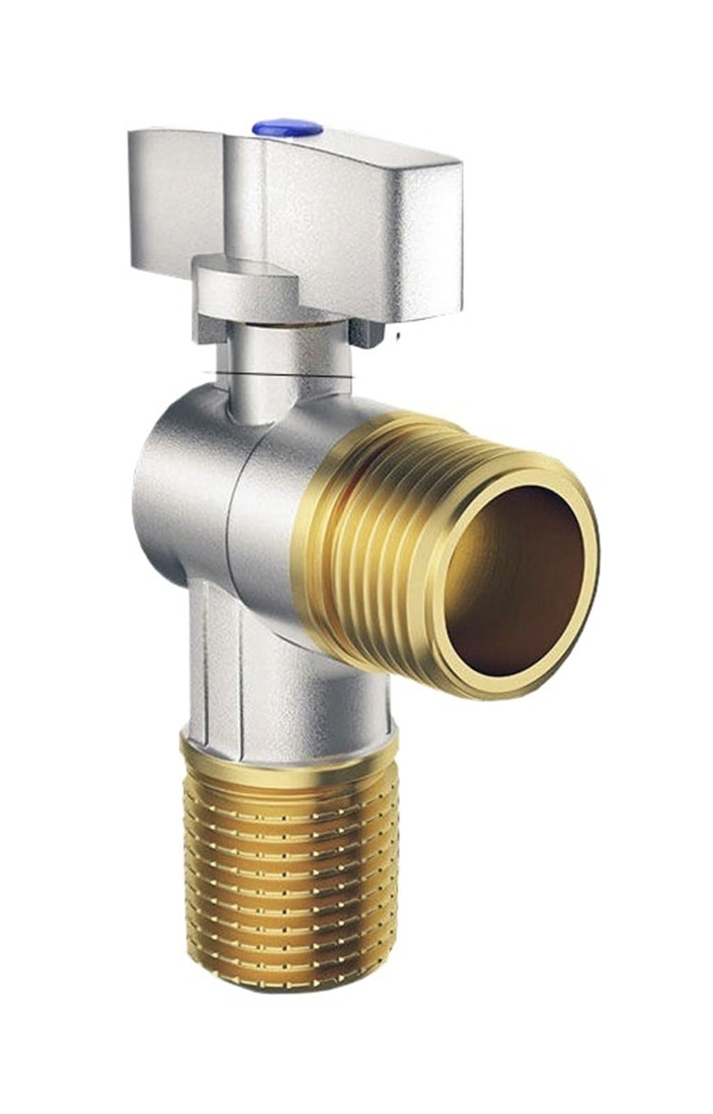 Yilwpv One Color 2 Pcs Brass Hot And Cold Water Faucet Angle Valve G1/2" Bathroom Kitchen Sink Stop Toilet Connection Pressure Regulator For Bathroom(Cold Water Valve)
