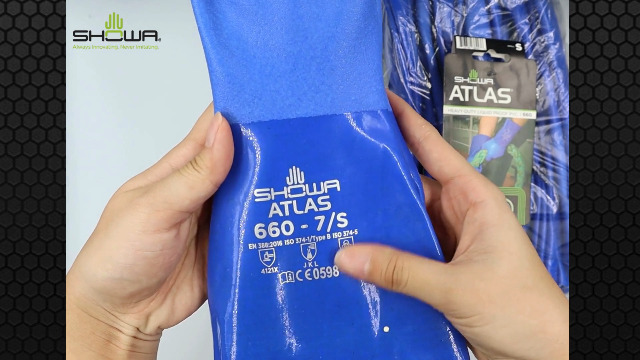 SHOWA Atlas 660 Triple-Dipped PVC Chemical Resistant Gloves, Heavy