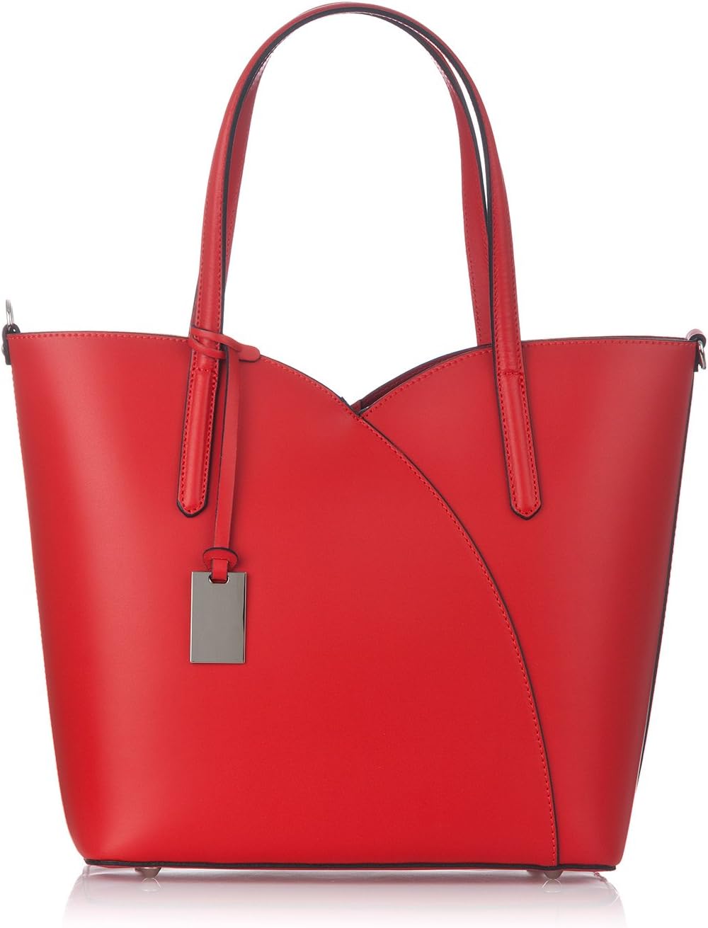 Laura Moretti - Leather bag with metallic plate