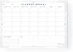 Bloco Planner Mensal Art Déco 50 folhas tamanho A4