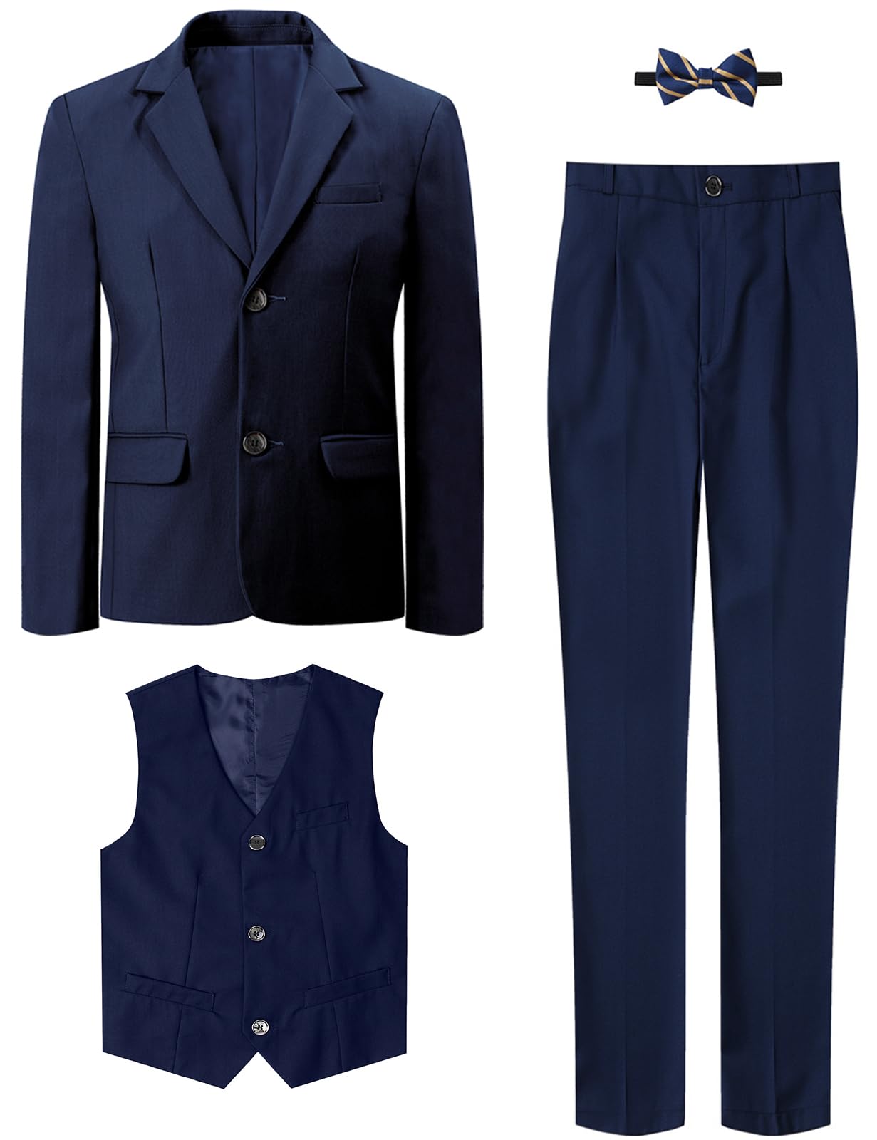 mintgreen Boys Blazer Suit 3PCS Kids Page Boy Outfit Sets Tuexdo Blazer + Waistcoat + Trouser 5-12 Years