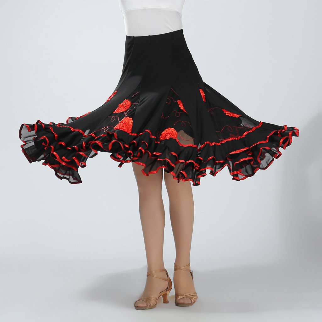 Sharplace Jupe Flamenco Ballroom Danse Robe Jupe Courte Vêtement Déguisment Femme