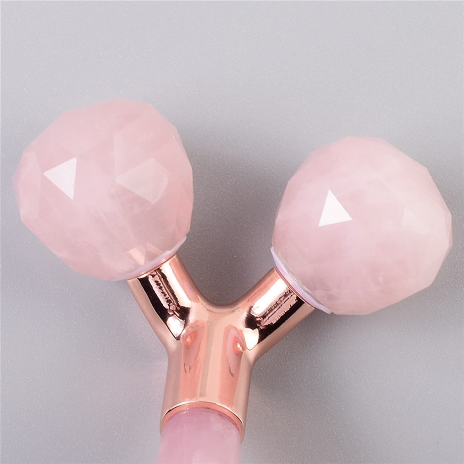 Rullo viso al quarzo rosa 3D Pietra di giada naturale Strumento for massaggi di bellezza facciale Viso Sollevamento sottile Rimuovi rughe Spa Relax Massaggiatore viso 1 Pz