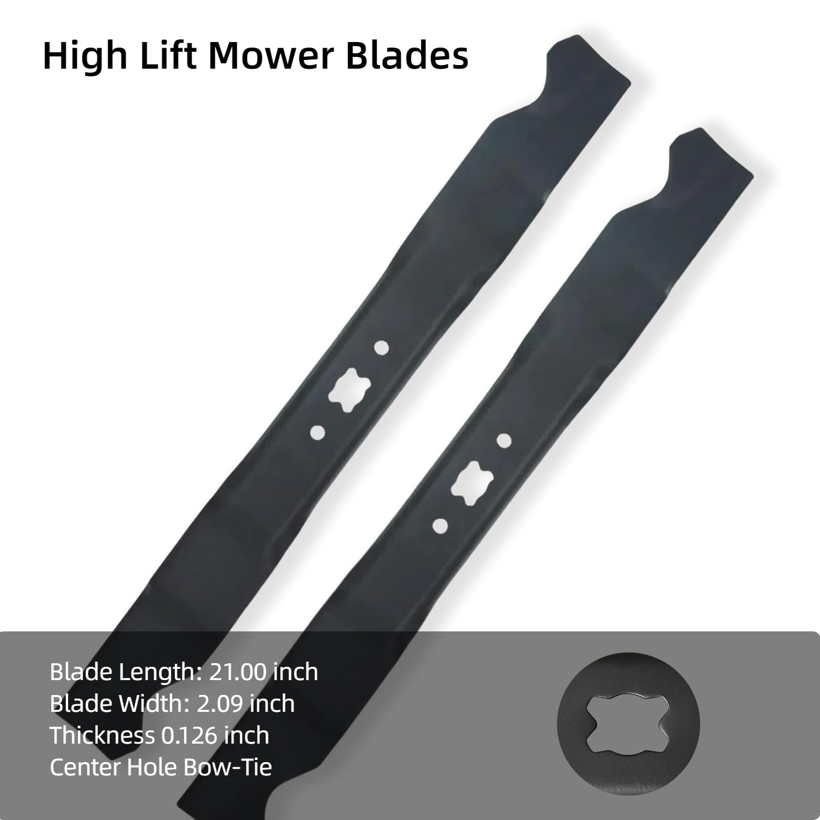 2 cuchillas de cortacésped para plataforma de corte de 21 pulgadas 742-04276, 742-0741, 942-0741, Cub Cadet PR521 S621SS SC621E, MTD RM105 RM110 RM120 RM210, Troy-Bilt TB130 TB210, Craftsman