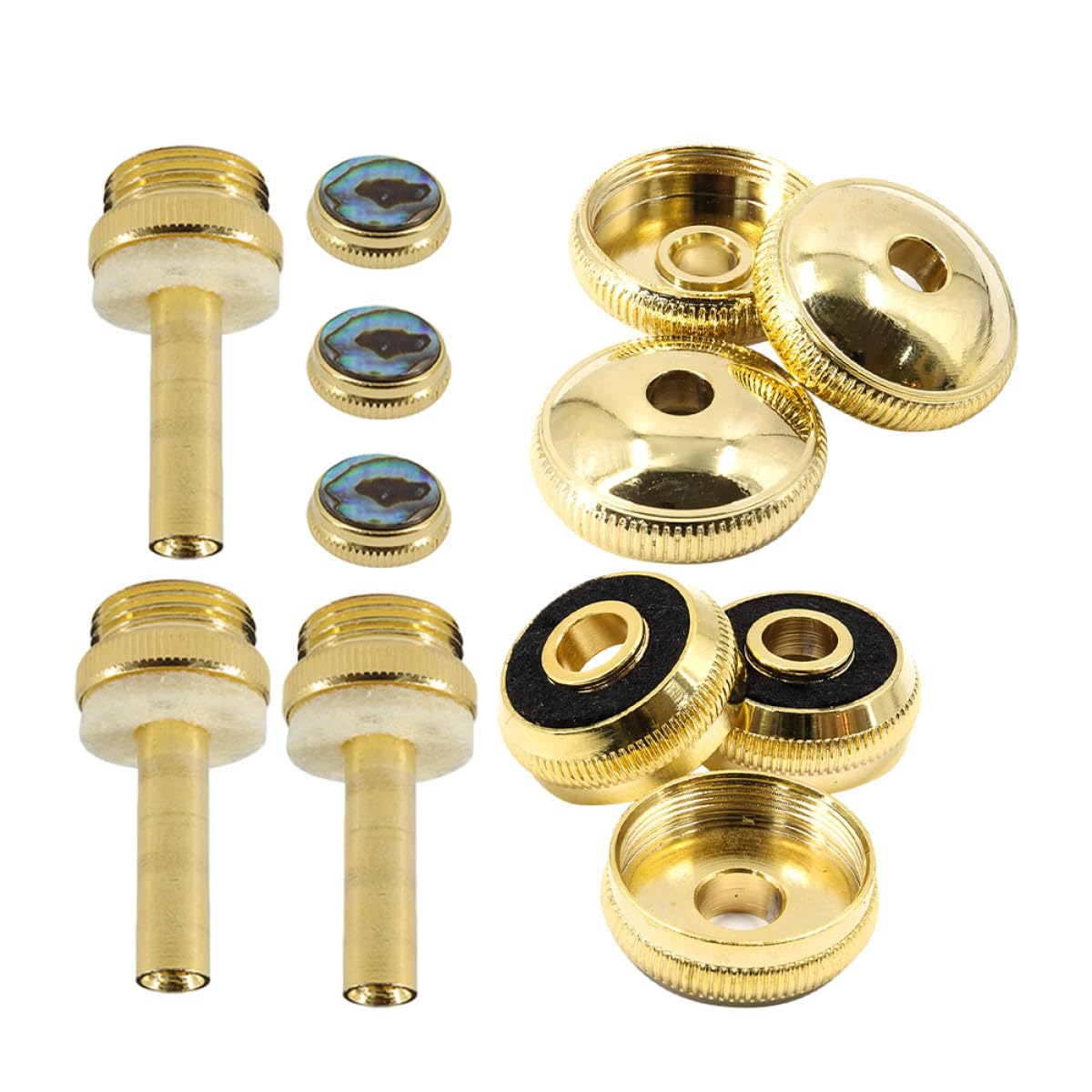 BETOOKY Set de Accesorios para Trompeta Dorados de Metal Botones de Pistón a Presión para Mejorar la Fluidez y Precisión Ejecución Musical