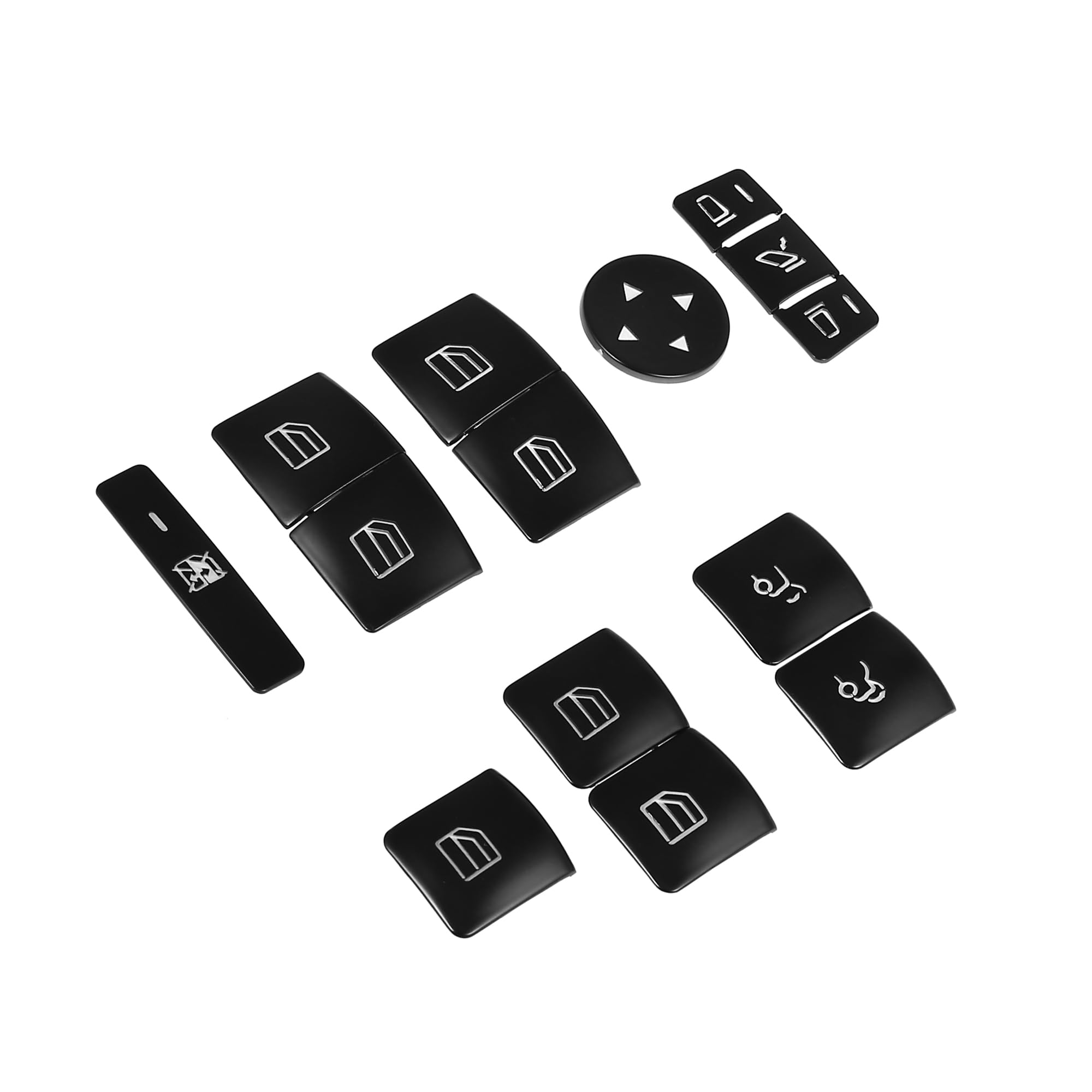 Photo 1 of Motoforti Window Switch Button Trim Cover for Benz (14Pcs, Black)
