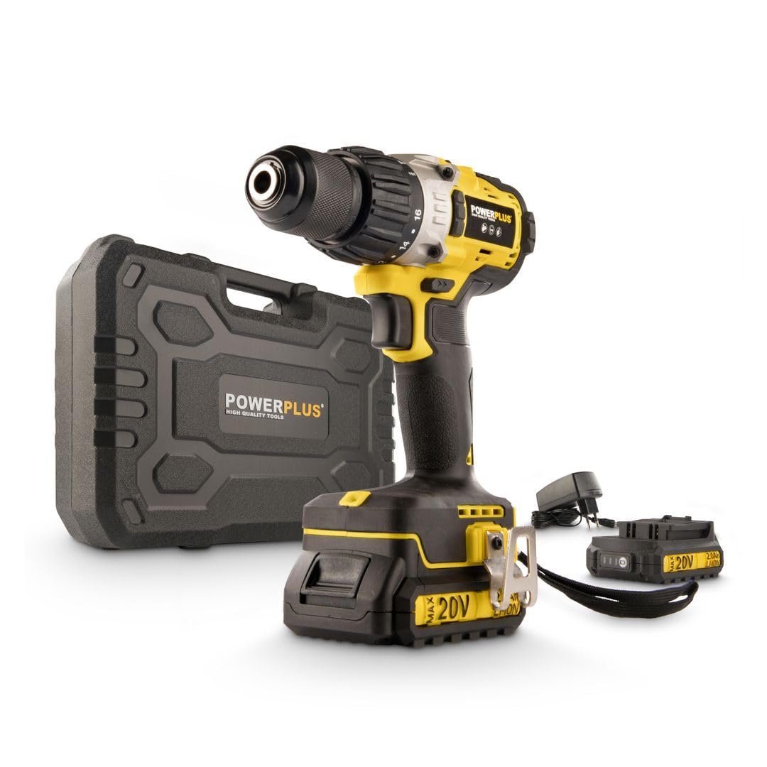POWERPLUS POWX00450 - Taladro/atornillador de Impact 20 V agli ioni di litio 2 bat