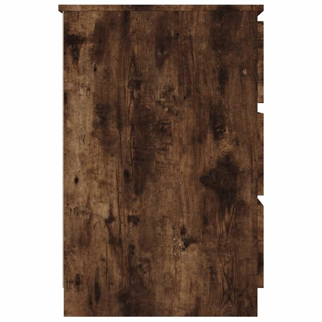 Scrivania Rovere Fumo in Legno Multistrato 140x50x77 cm con Cassetti, Tavolo Scrittoio per Ufficio Casa Studio, Mobile Porta PC Gaming, Postazione Lavoro Smartworking