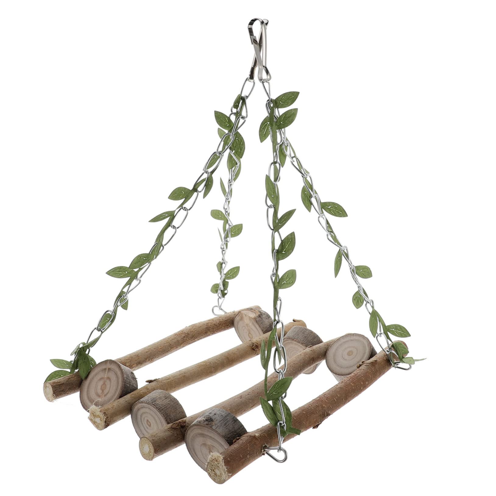 Kisangel 2 Piezas De Juguete para Loros Columpio para Pájaros Soporte para Loros Columpio para Loros Escalera Colgante para Loros Soporte para Pájaros Juguete Colgante De Madera