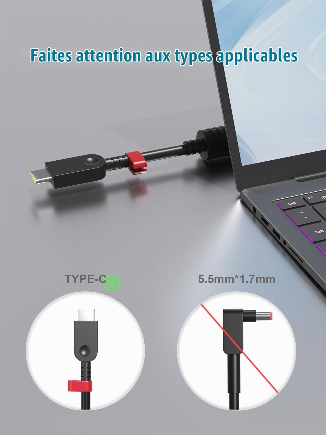 135W USB-C Chargeur pour Lenovo ThinkPad Z16 P16s P15s P14s E16 E15 E14 T16 Yoga/Slim Pro 9 7 6 7i 9i Book 9 ThinkBook 16 14p 14 15 14s IdeaPad Slim/Pro 9 7 5 Legion 9 Ordinateur Portable ADL135YSDC3A