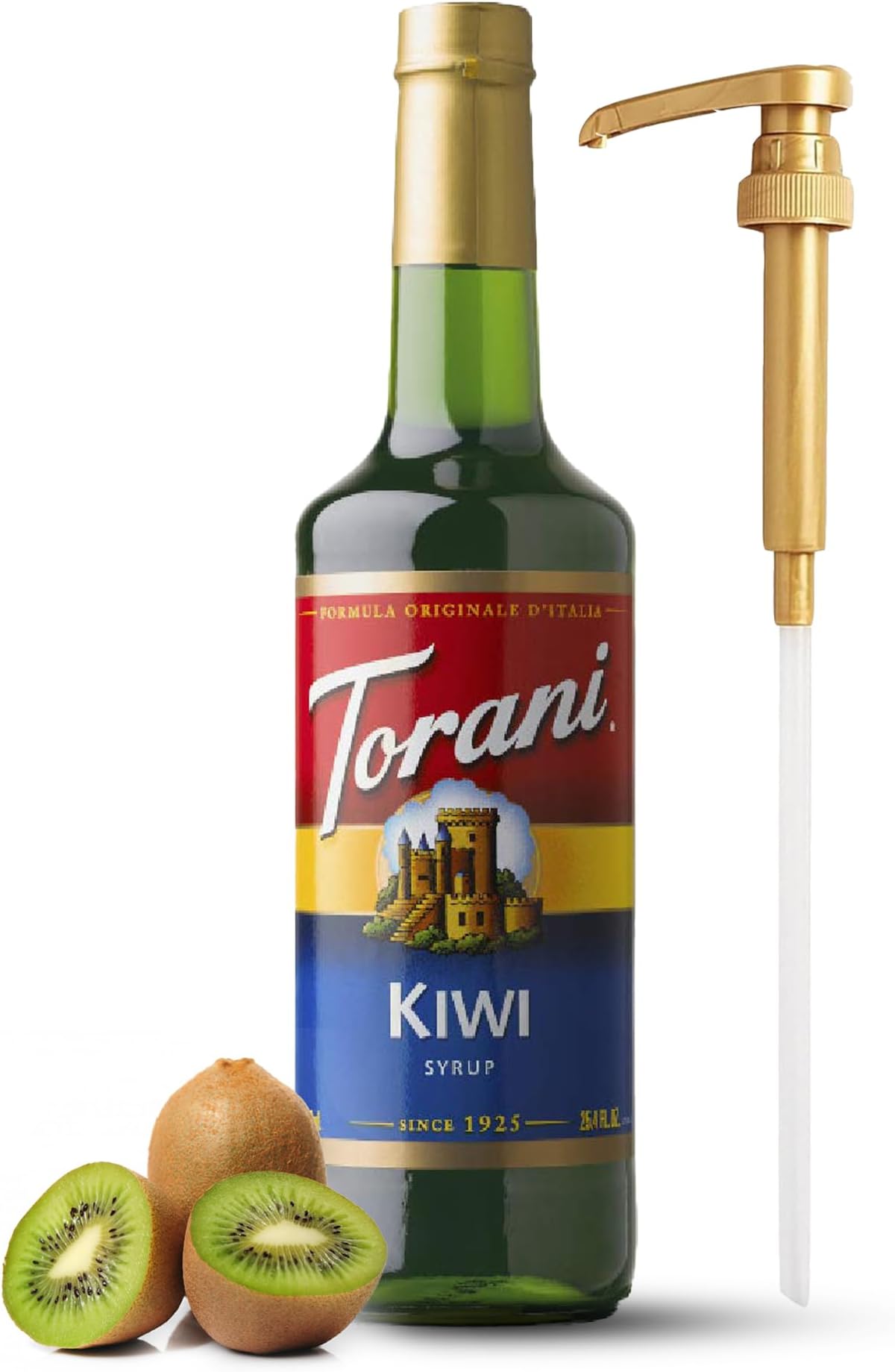 Kiwi Syrup for Coffee & Cocktails 25.4 Ounces Coffee Flavoring for Drinks with Fresh Finest Coffee Syrup Pump