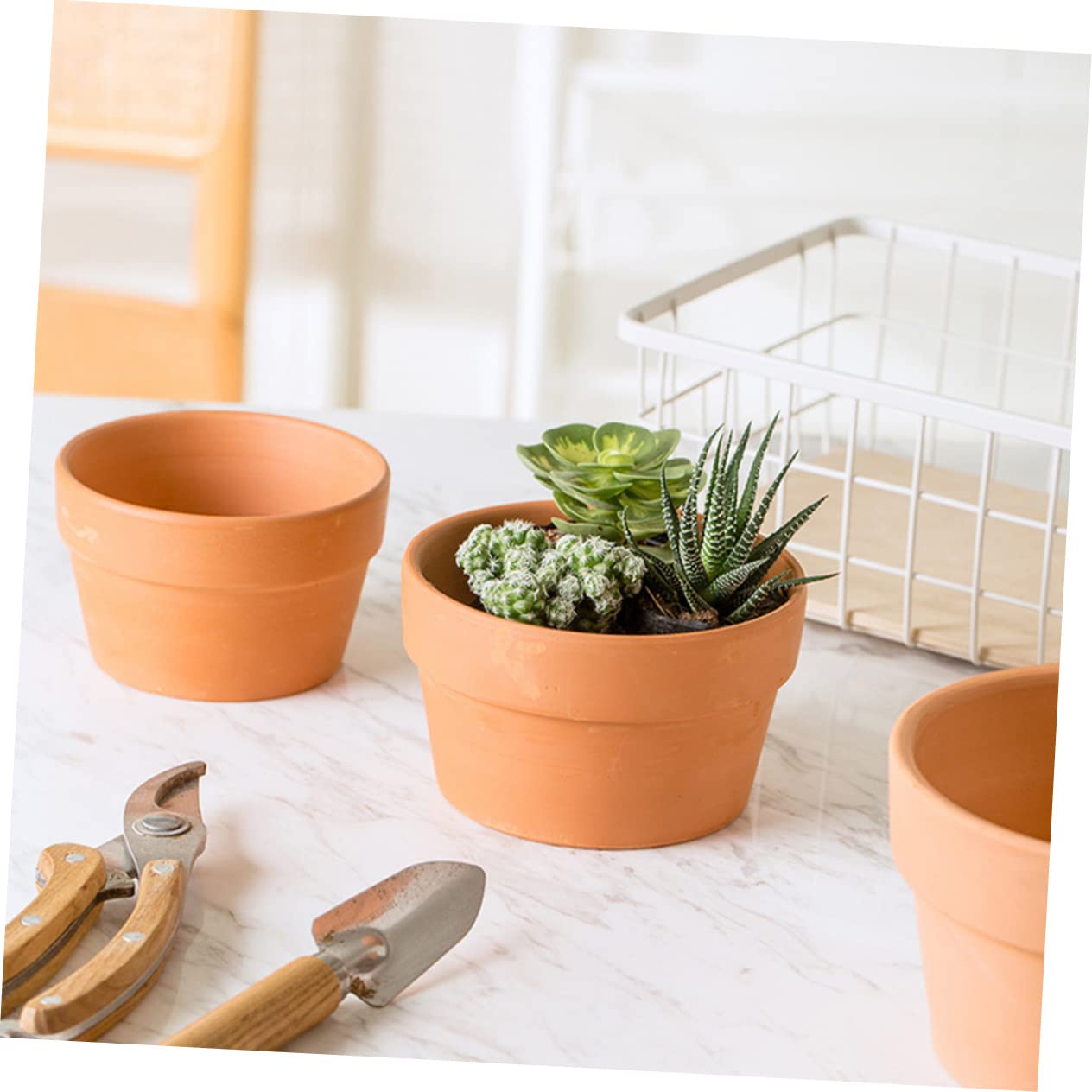 IMIKEYA Pot De Fleurs en Terre Cuite Rouge pour Plantes Succulentes Et Pothos Pot en Argile Naturelle avec Drainage pour Jardin Intérieur Et Extérieur 6.7 Pouces