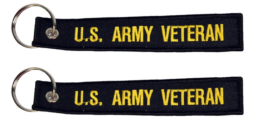 U.S. Army Veteran Black Embroidered Key Chain
