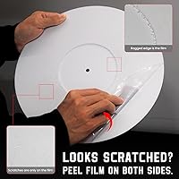Vista 4 de Tapete para Tocadiscos de Acrílico para Tocadiscos de Vinilo Antiestático con Bajo Más Fuerte y Definido, Blanco