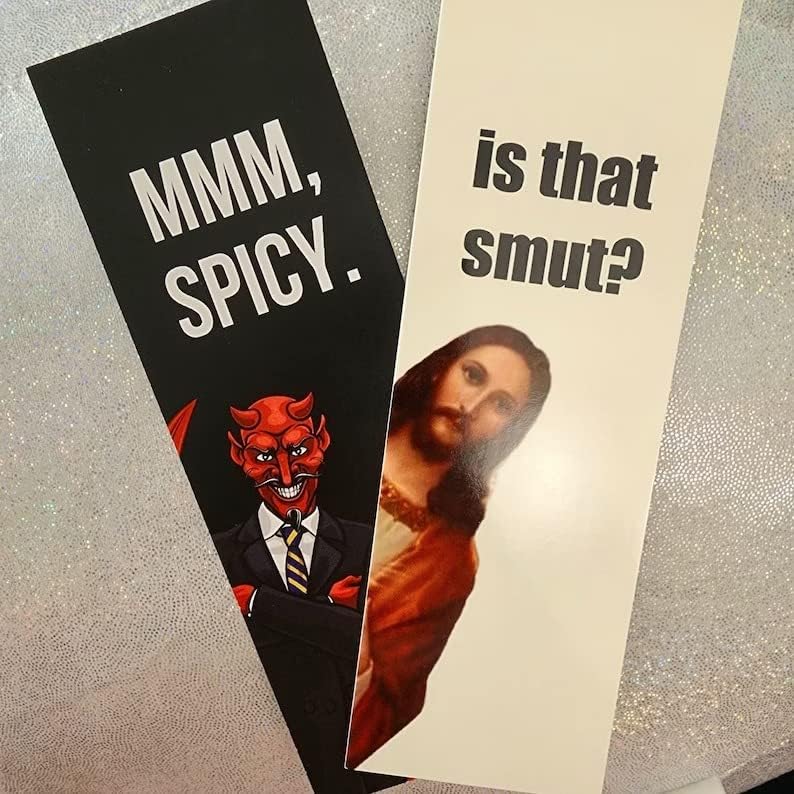 Bookmarks Cute, Judging Jesus & Approving, is That Smut?, Spicy, Double-Sided Bookmark Gift (No Tassel)
