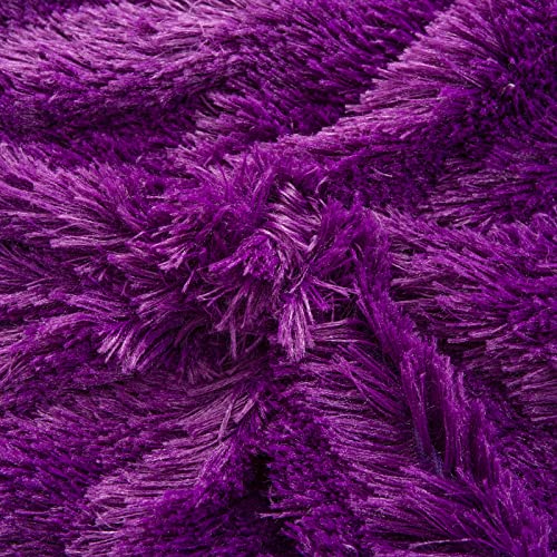Yusoki Purple Faux Fur Throw Blanket,2 Layers,50" X 60" Cozy Plush Fluffy Blanket Furry Fuzzy Warm Cute Shaggy Blanket For Fall Bed Living Room Décor Baby Women Pet #TOP7