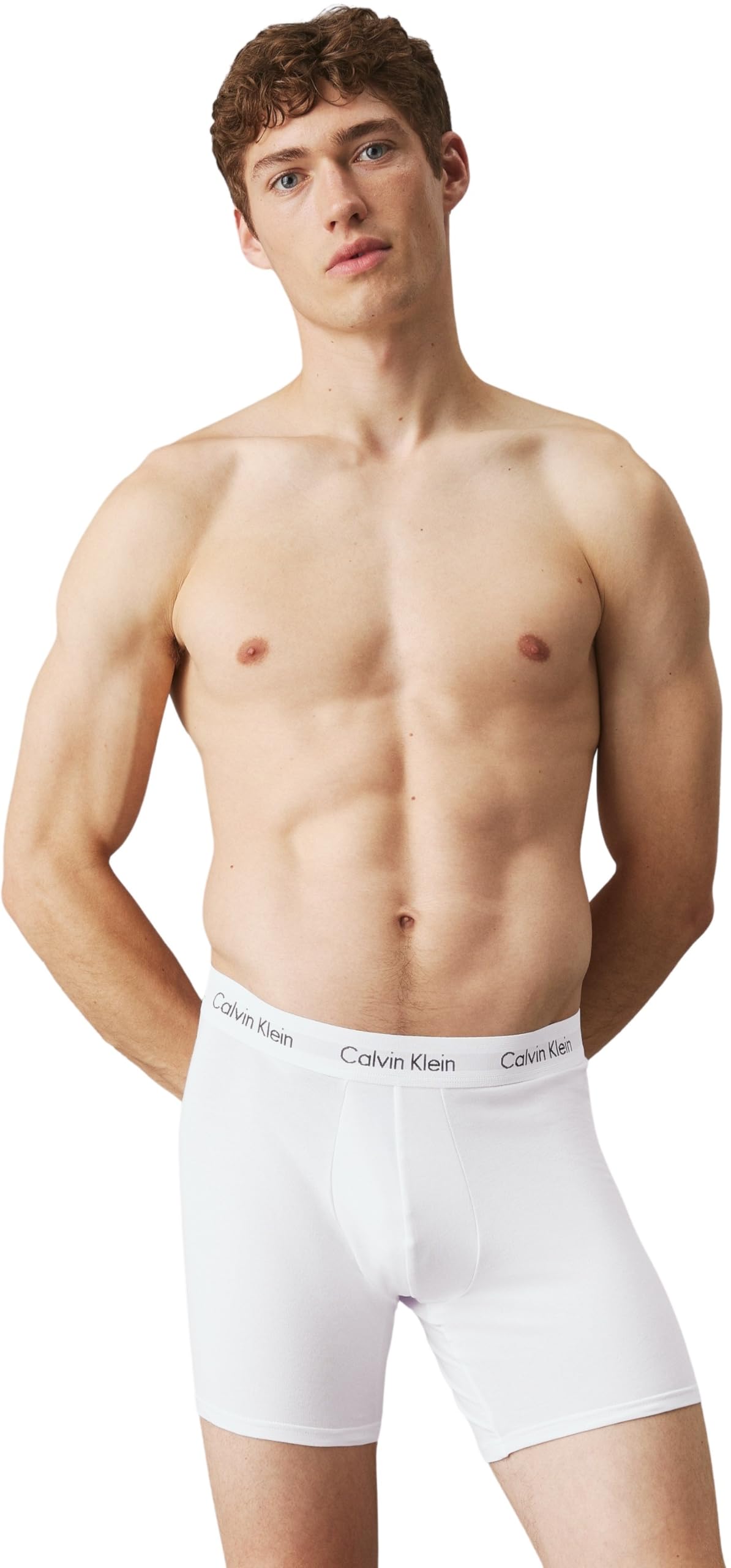 Calvin Klein - Men's Underwear Multipack - Calvin Klein Trunks 3 Pack - Signature Waistband Elastic - Elasticated Cotton - White - Size L