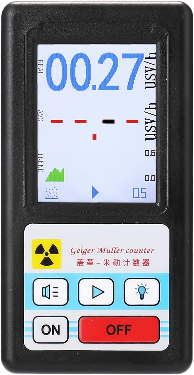 Fawoonu Display Screen Geiger Counter Nuclear Radiation Detector Personal Dosimeter Marble Detectors Beta Gamma X-ray Tester