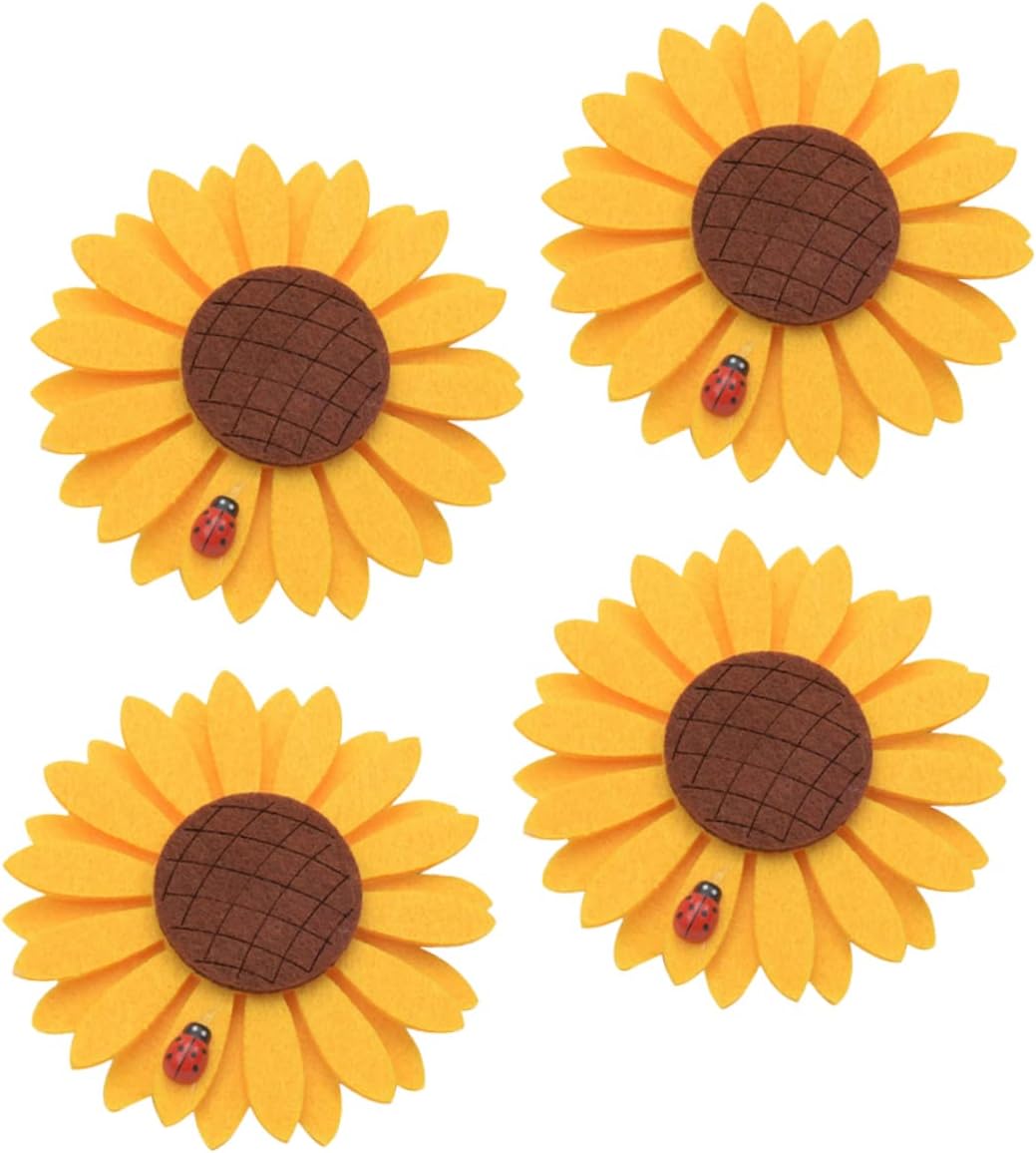 4pcs Sunflower Curtain Tie Clips Decorative Curtain Binding Buckles Easy to Use for Elegant Drapery Home and Window Treatment