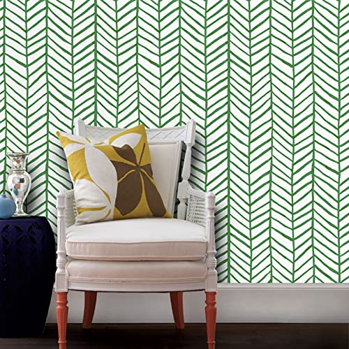 Carta Parati Righe Verde,44.5 x 500cm Carta da Parati...