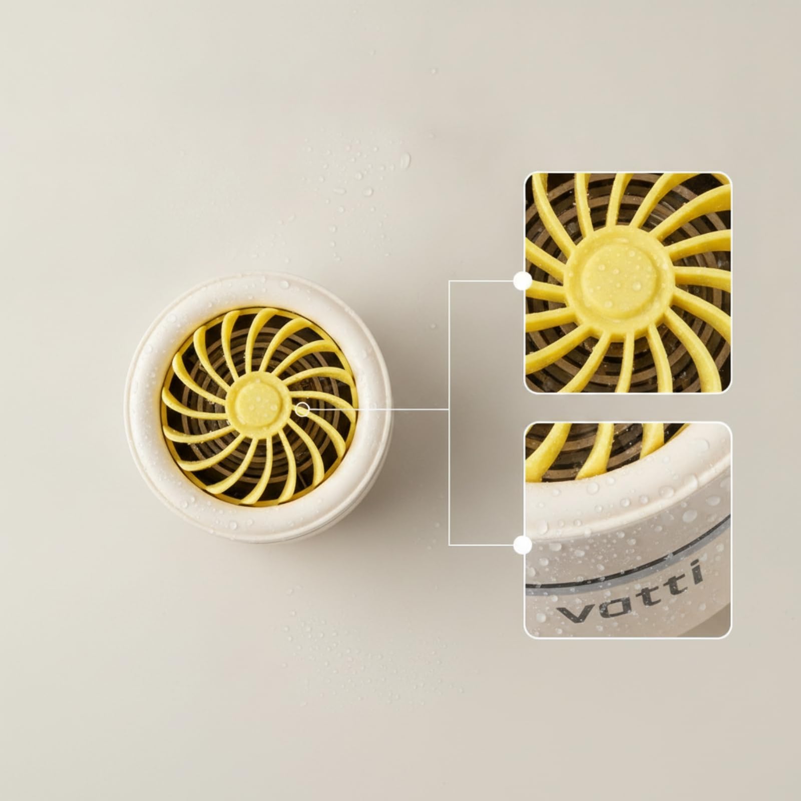 rockible Pulitore Industriale Purificatore Alimentare Dispositivo Lavaggio Verdure Purificatore Frutta Detergente Cucina in Titanio E Plastica Impermeabile, Array, Bianco Vivace