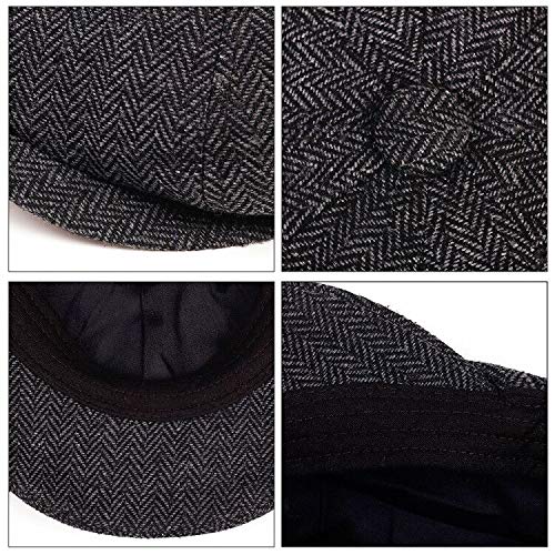 Voron Newsboy Hats For Men,Flat Cap Lvy Gatsby Cap For Men,Golf Adjustable Driving Hat Dark Gray #TOP6